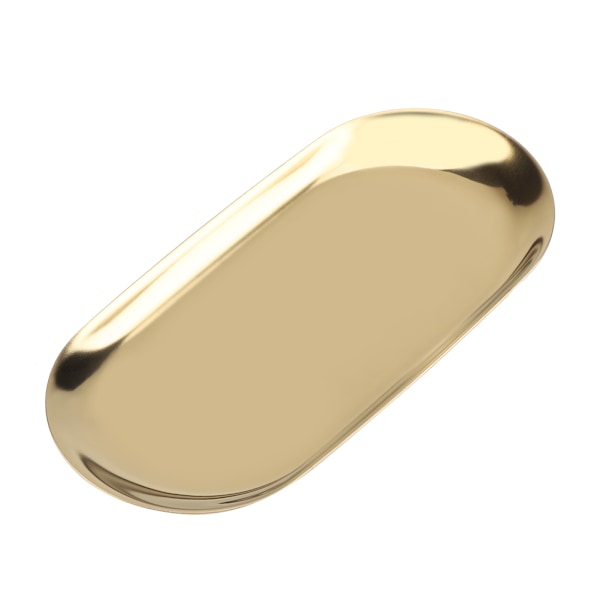 Nordic Style Rostfri Förvaringsbricka Kosmetika Smycken Tårtfat för kontorsbord(Golden S)