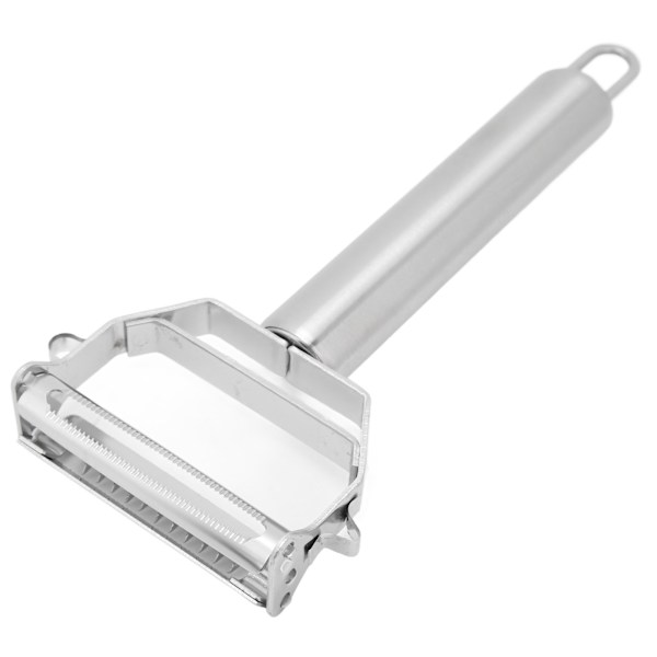 Julienne-kuorimaveitsi ruostumattomasta teräksestä 2-in-1 kuorimaveitsi ja raastin porkkanoille, perunoille, meloneille, vihanneksille ja hedelmille