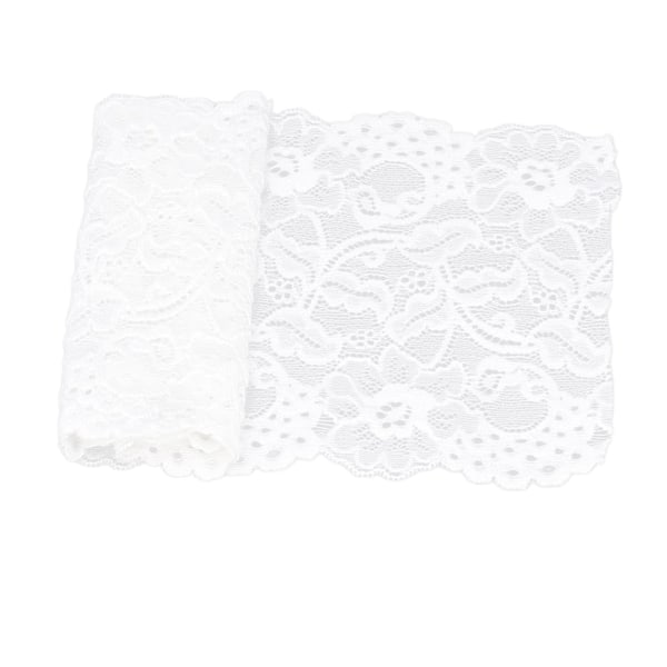 Spetsband 17cm Brett 10 Yards Bra Elasticitet Säker Användning Enkel Hantering Lägg Till Elegans Klädtillbehör Vit