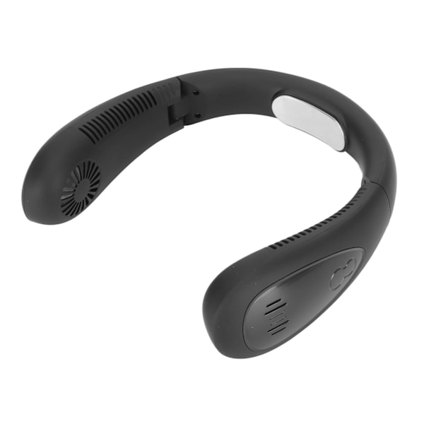 Halsfläkt Svart 3 Hastighetslägen USB-Laddning Hands Free LED-Display 5000mAh Lågt Ljud Säker Ansiktsfläkt för Familj Kontor Resor