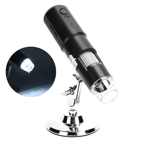 WiFi Wireless Microscope Portable 1000X Zoom Magnification 8 LED Magnifier with Stand