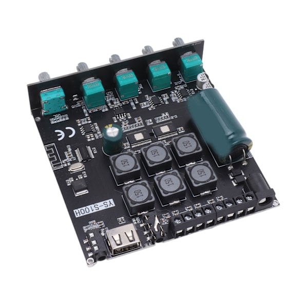 2.1-kanals effektförstärkarkort Bluetooth stereoljudförstärkarmodul DC12‑24V 50Wx2+100W