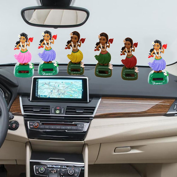 Solar Hawaiian Dans Figur Bil Dashboard Leksak Lovely med Solpanel Skakande huvud Docka Dans Figur Leksak för sovrum Familj Skrivbord