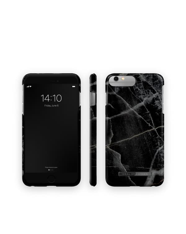 Printed Case Kompatibel med iPhone 8 / 7 / 6 / 6S Plus Black Thunder Marble Black Svart marble and stone