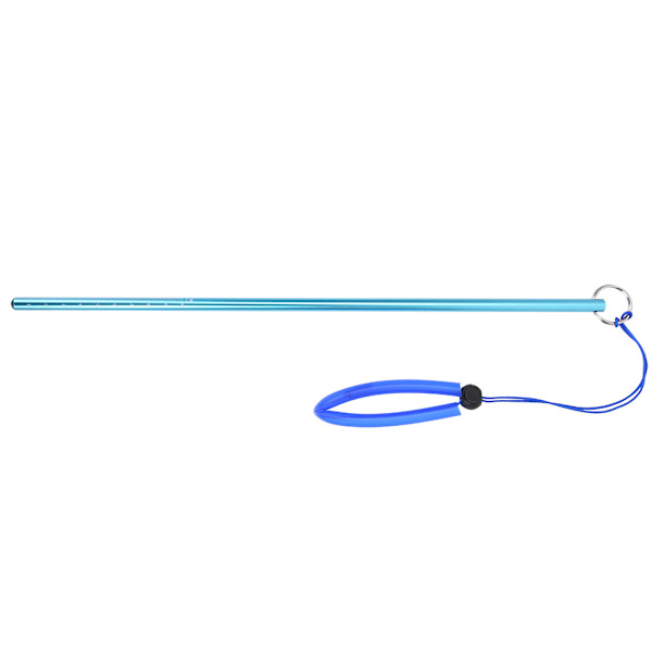 Scuba Diving Tickle Pointer Stick i aluminiumlegering med mått och rem (blå)