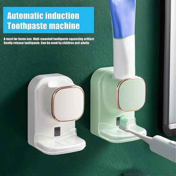 Elektrisk tannkremdispenser Automatisk sensor USB-lading Langvarig standby Praktisk baderom Black
