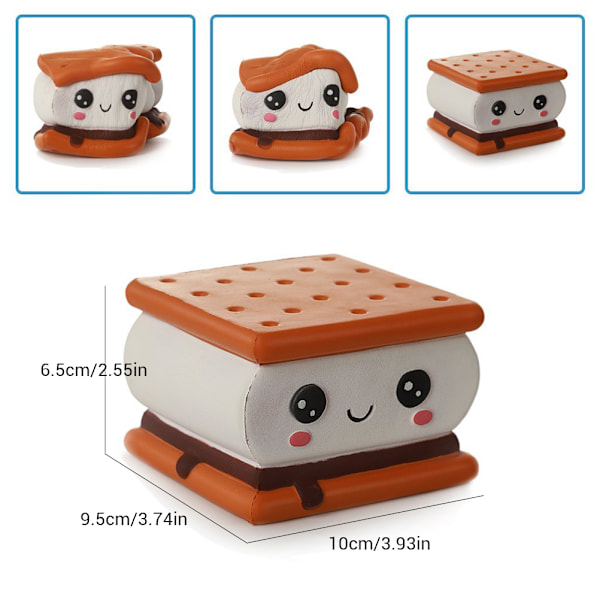 Sjokoladesmørbrød Kjeks Squishy Leke Sakte Stigende Klem Duftende Brød Trykkavslørende Gaveleker