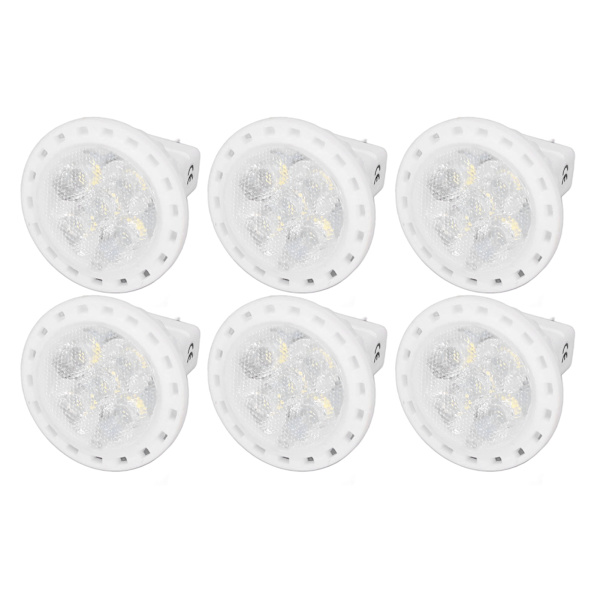 6 stk Lysstyrke-dæmpbare LED Spot Pærer 360LM MR11 LED Landskabssporlys med Keramisk GU4 Sockel 110V 4W Hvidt Lys 6000K