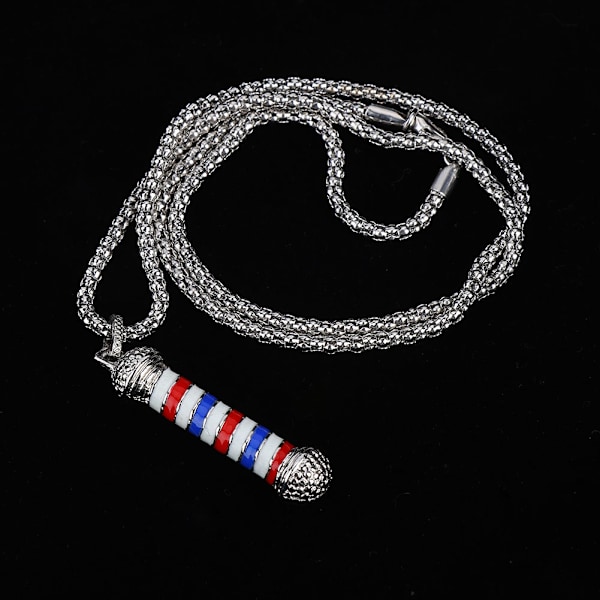 Barber Shop Turn Light Lamp Pendel Halsband Speciellt unikt tillbehör Silver