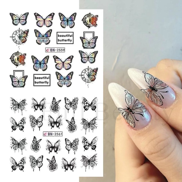 Butterfly Cherry Blossom Nail Sticker Type 3