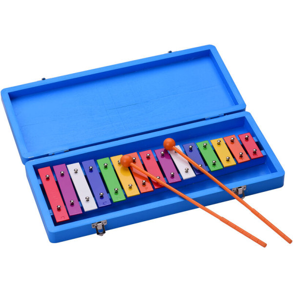 Muslady Hand Knock 15 Tone Alumiinis Piano Pieni Chime Student Percussion Instrument Blue