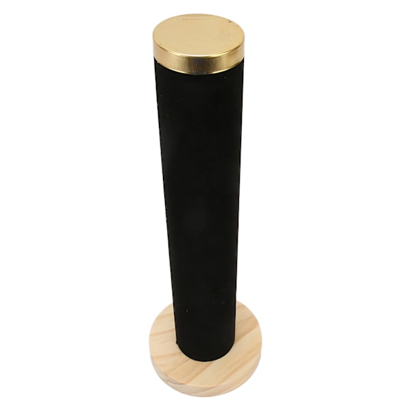 Sammet Vertikal Tower Svart Display Armband Smycken Watch T Bar Hållare för hårband sovrum