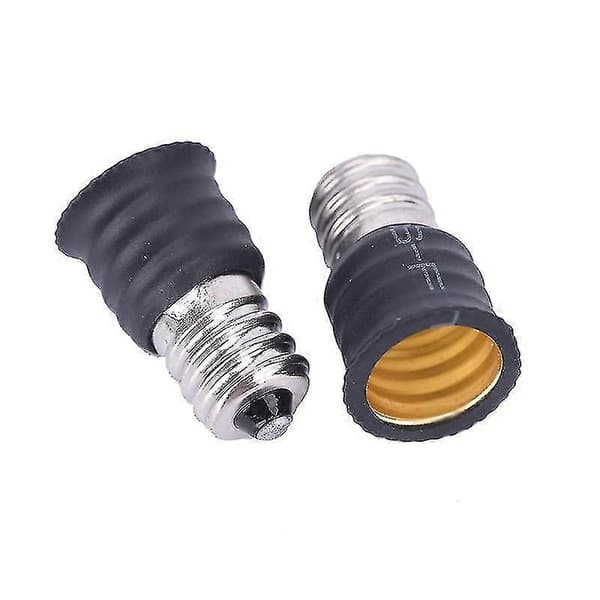 2 stk. sort E12 til E14 lampekonverter LED-lampeholder lampeadapter fatning [LD]