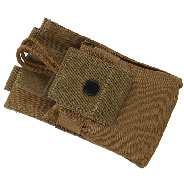 Multifunktionel Molle Radioholder Holster Walkie Talkie Taske Pose til To-vejs Radio (Tan)