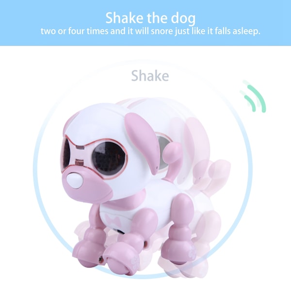 Robot Hund Kæledyrslegetøj Smart Kids Interaktiv Gående Lyd Hvalp LED Optagelse Uddannelsesmæssig Gave (Rosa)