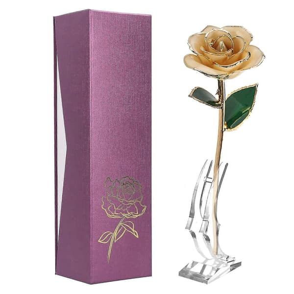 24K gullbelagt rosegave til bursdag, jubileum, valentinsdag