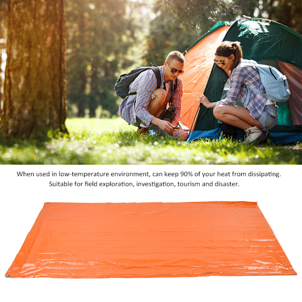 Udendørs bærbar nødsøvnpose Hold varm Fugtsikker Pad Reflekterende Campingmåtte Orange