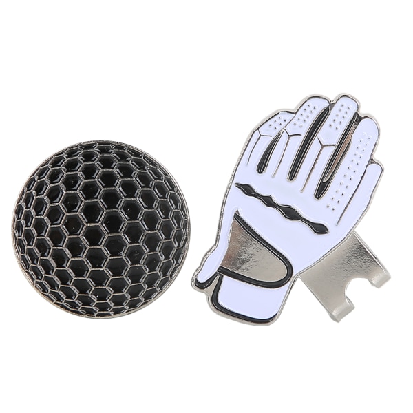 Mini-hansikas muotoinen ruostumattomasta teräksestä valmistettu golf-lippalakki pidike magneettisella pallolla merkki mustavalkoinen