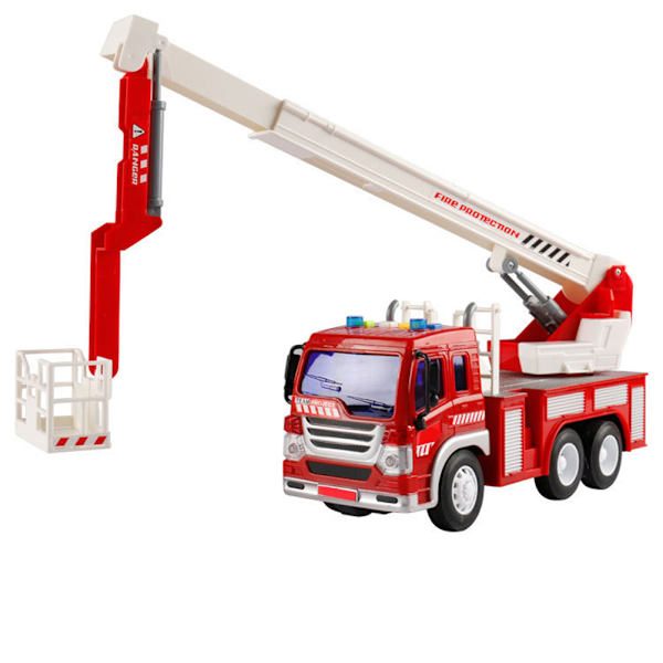 1:16 Ljud och lätt brandbil för barn Barnleksaker Friktionsdrivna tröghetsfordon Bilar Presentleksak