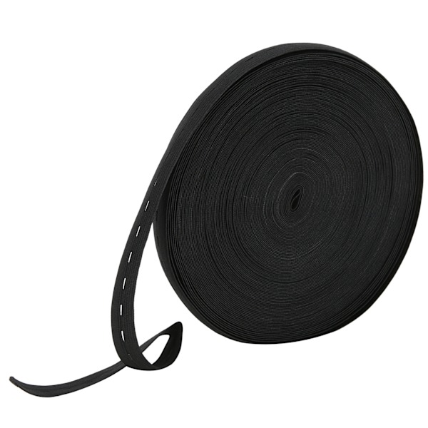 Elastiskt Band Bredd 2cm Stickad Spole Perukband för Sömnad Kläder Byxor Bälten Peruker DIY Hantverk Svart