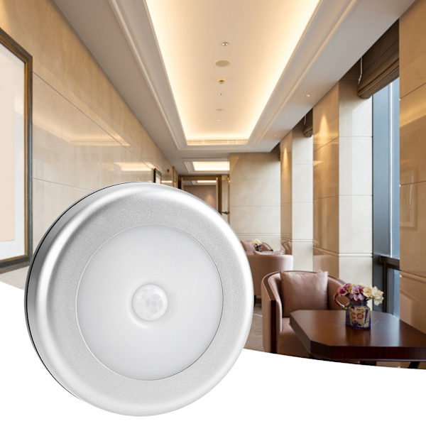 6 LED-bevegelsessensorlys Bevegelsessensor LED-induksjonslampe for gang, trapp, bad og soverom