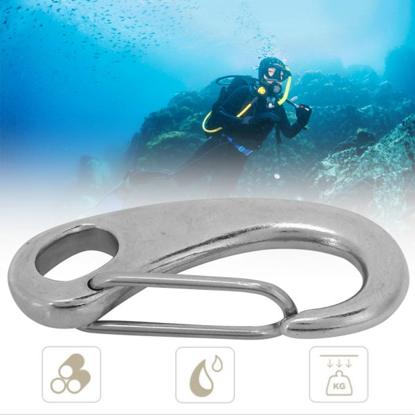 Snappkrok i rustfritt stål for dykkeutstyr Boltesett Quick Draw Shackle 70 mm