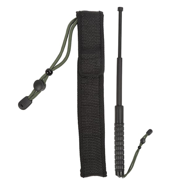 Självförsvarspinne, tresektion, infällbar, bärbar, 55 cm anti-halkhandtag, fönsterbrytande funktion, självförsvarsstång för nödsituationer utomhus