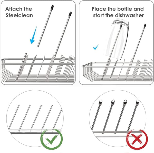 Flaskeholder i rustfrit stål Kompatibel med almindelige opvaskemaskiner (8)