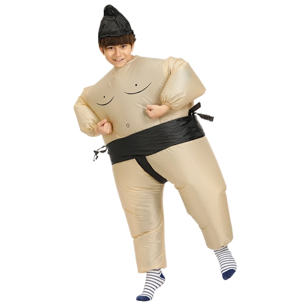 Uppblåsbara brottardräkter Vattentät Lätt återanvändbar Funny Blow Up Sumo Wrestler-dräkt för prestationsbarn (för 120-140 cm)