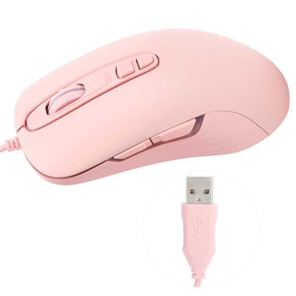 Ajazz Trådbunden Mus 6-Hastighets DPI-Driven Justerbar 7 Knapp Plug and Play Dator Extern Enhet Rosa