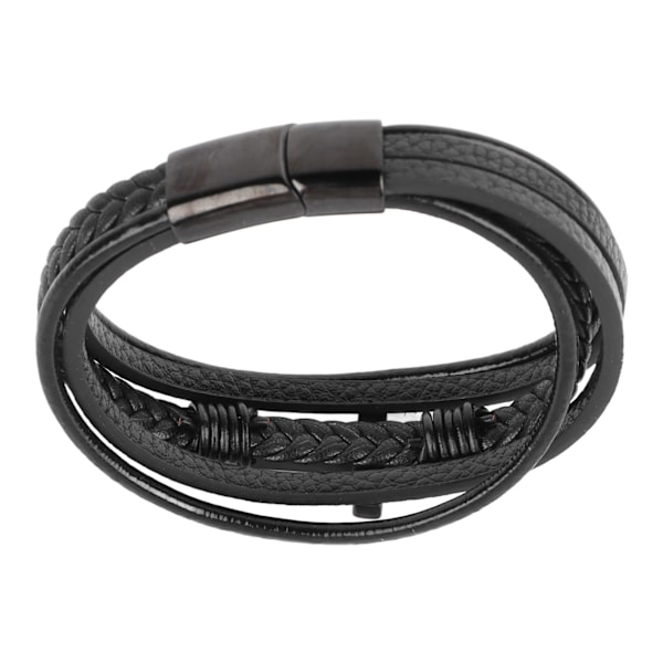 Kryds Armbånd Mode Rustfrit Stål Udsøgt Håndværk Armbånd Hånd Smykker Sort 8.46in