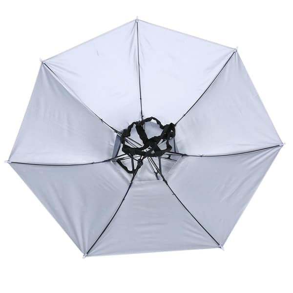 77 cm Sunscreen Windproof Head-mounted Umbrella Top Foldable Hat Umbrella (Raindrop Blue)