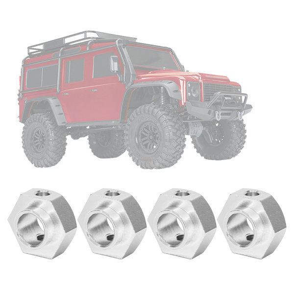 12 mm metallhjul Hexnav Adapter Fjärrkontroll Reservdelar Passar för Traxxas trx-4 RC CrawlerSilver 8269S