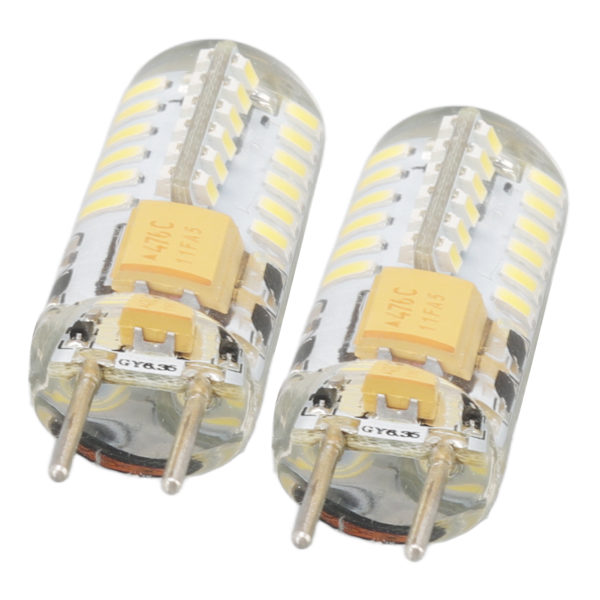GY6.35 Polttimo Silmäsuoja Energiansäästö 6000K 3W 48 LED-lamppu Kattokruunuun Pöytälamppuun 12V 2 kpl