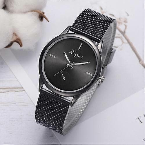 lvpai Enkel Damklocka med Quartz Mesh-rem Black