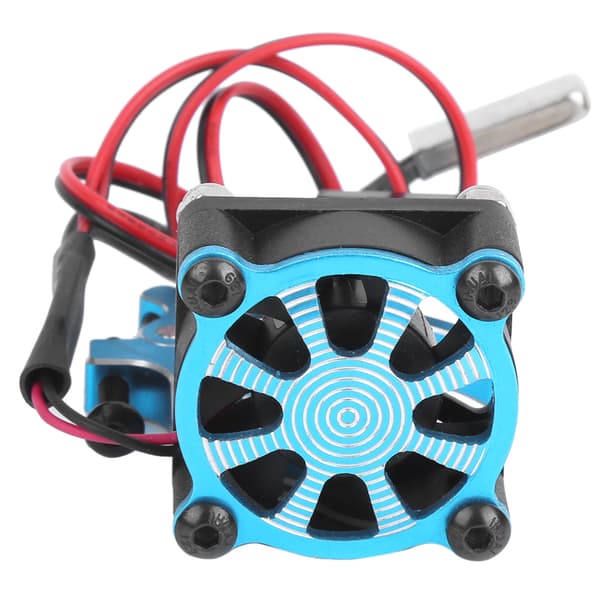 RC Modellbil Motor Kjøleventil Varmespreder med Termosensor for 540 550 3650 3660 Blå