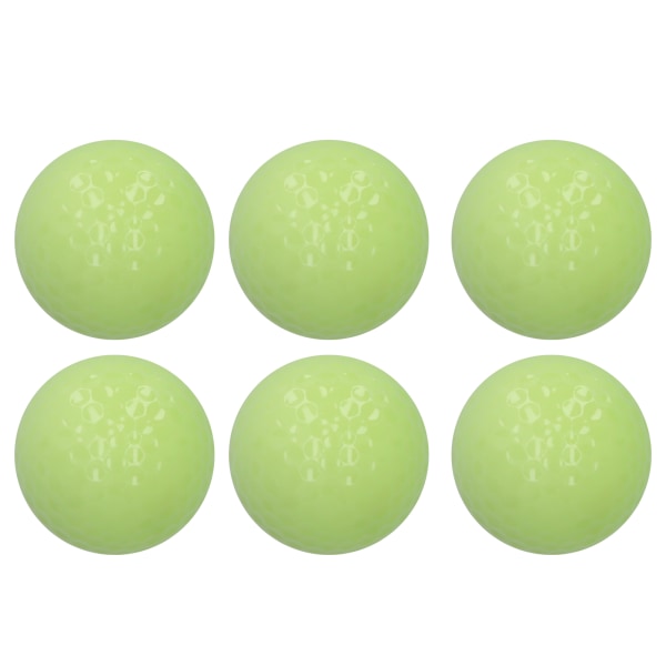 6 stk./sæt lysende golfbold dobbeltlags natfluorescerende golfbolde til golftræning