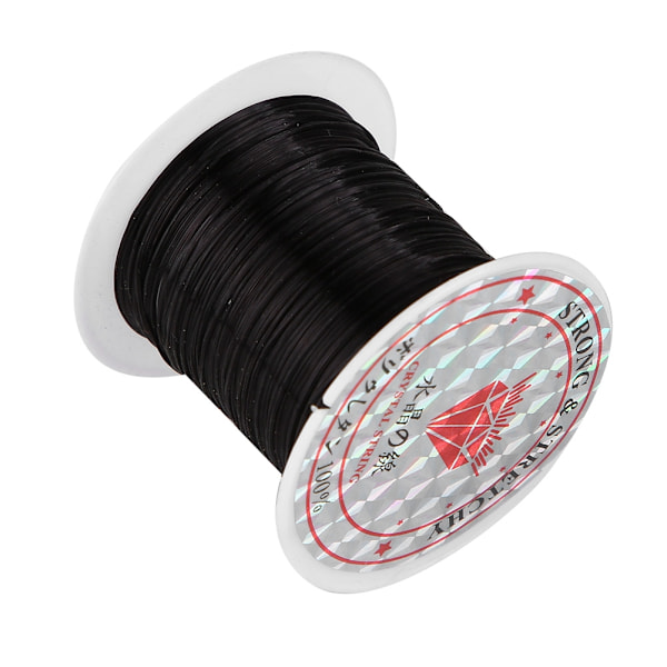 5 ruller Crystal Line Beads String Wire Smykke Material Elastisk Tråd for Smykke DIY (Svart)