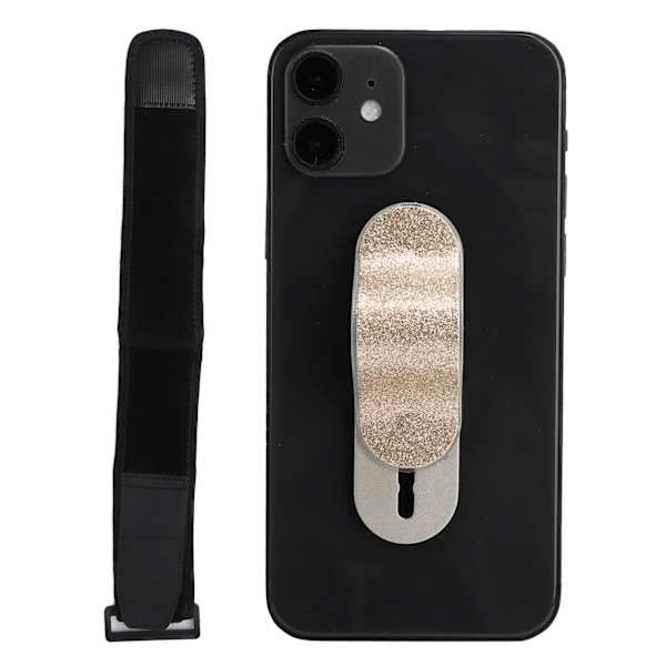 MOMOSTICK Mobiltelefonhållare med Fingerrem, Glitter Grip Stativ och Armband, Guld