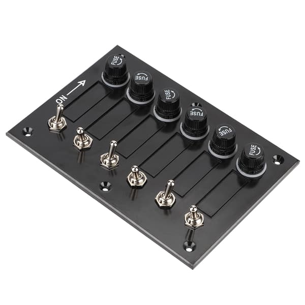 DC 12V/24V 6-gangs ON/OFF bryterpanel for båt, campingvogn og bobil