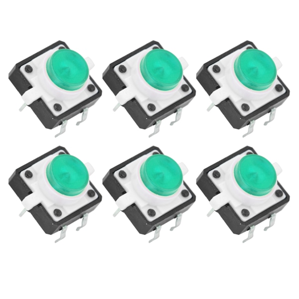 20 stk 12x12x7,3 mm Taktil Trykknap Switch LED Momentan Taktil Trykknap Switch Grøn