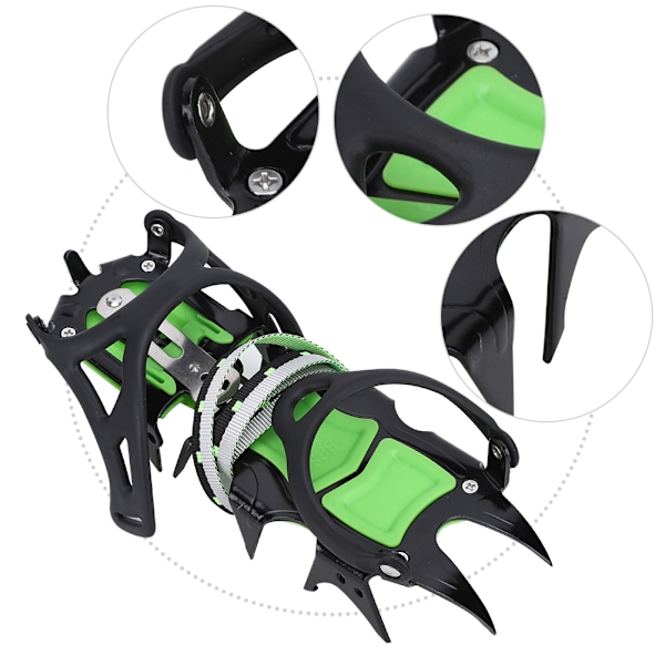 Et par BRS-S1A lysegrønne 14 lange tenner anti-skli ispigger sko grep pigger crampons for fotturer klatring