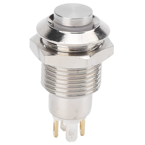 10 mm metall trykknappsbryter Vanntett selvlåsing startbryter med lys 3V (hvit)