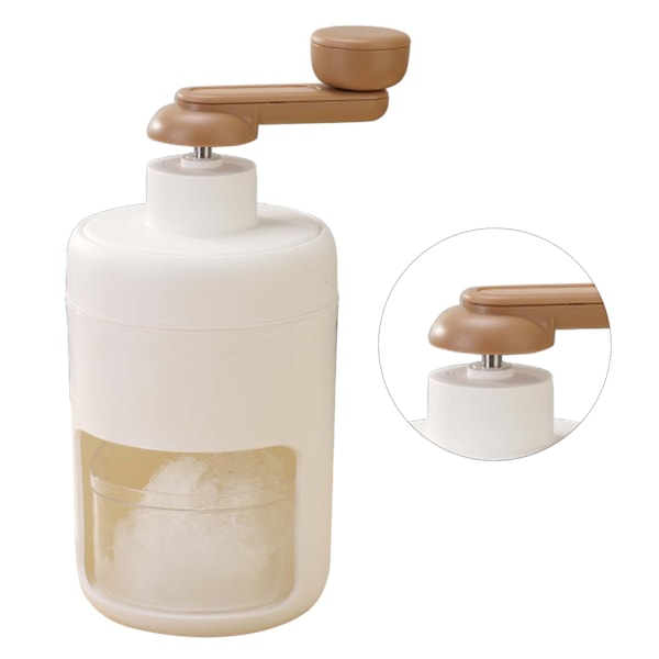 Handvev Ice Crusher Multipurpose Food Grade Mini Snow Cone Machine för hemmabruk Vit