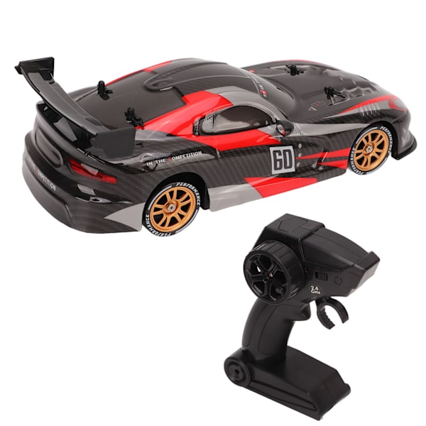 1/16 Nopeus RC-auto Nelivetoinen 2.4GHz Drifting RC-auto Yli 8-vuotiaille Ulkokäyttöön Musta ja Punainen