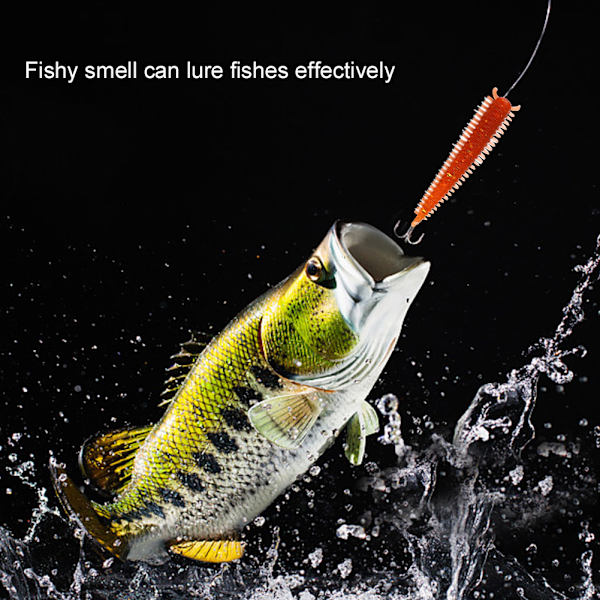 10 stk Elastiske Mask Fiskebete Myk Daggmark Maggot Lokker Tackle med Fiskete Lukt