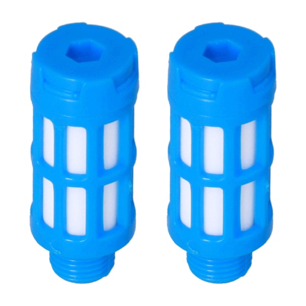 Pneumatisk støjdæmper i plast Luftledning Flow Control Udstødningsstøjdæmper Kompressor Fitting Blue50Pcs PSU-01