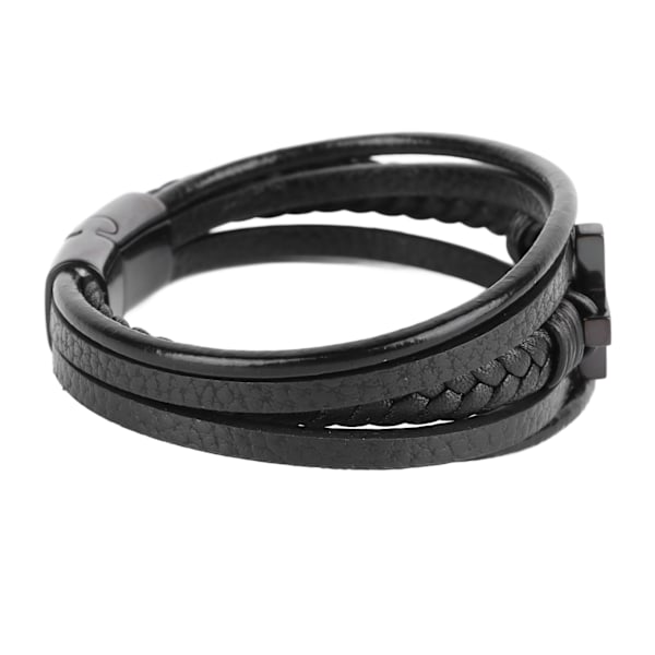 Kryds Armbånd Mode Rustfrit Stål Udsøgt Håndværk Armbånd Hånd Smykker Sort 8.46in