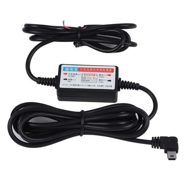 Mini USB 12V til 5V omformer med lavspenningsbeskyttelse - 3m kabel