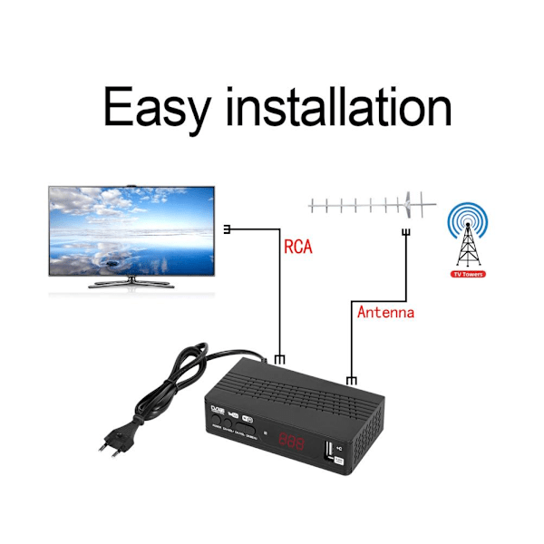 1080P Set Top Box Digital TV Receiver DVB T2 Antenne Tuner